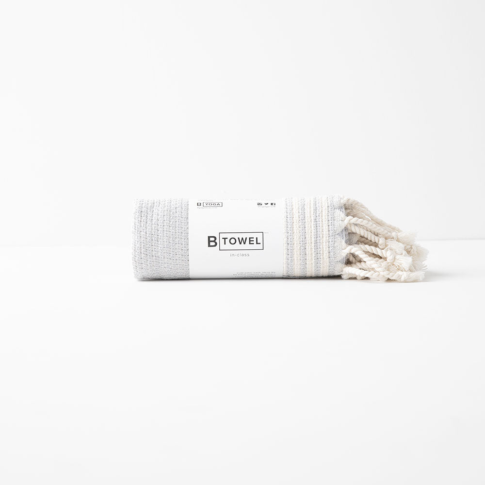 Stone Grey - hand and face towel by B Yoga - Turkish Cotton with white background