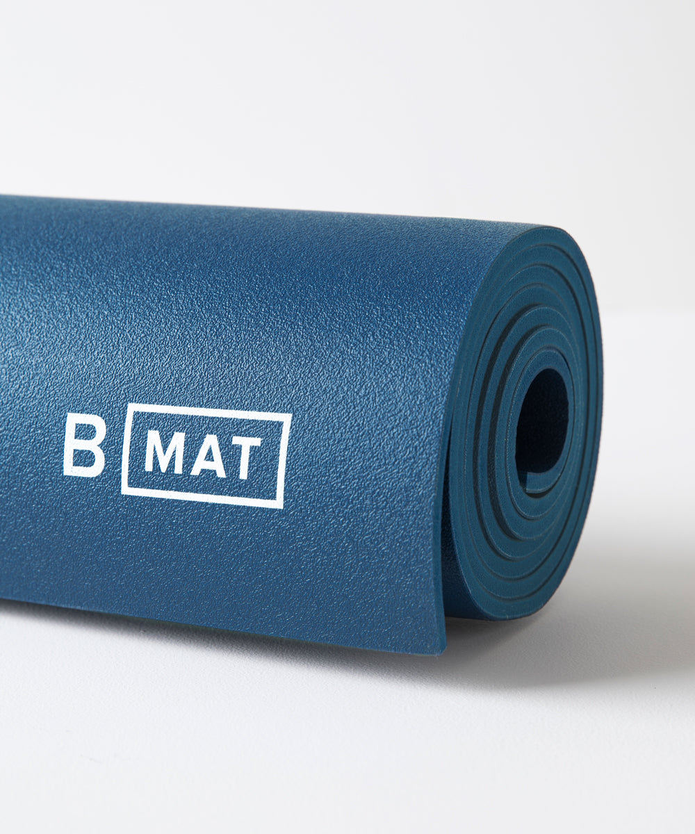 Close up shot of B Yoga - Strong 6mm yoga mat in Deep Blue colour