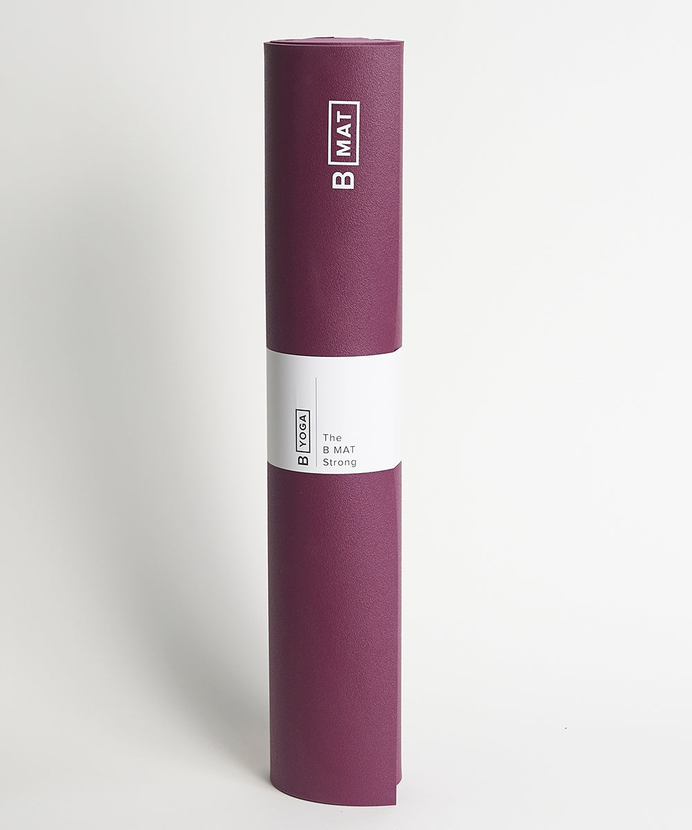 B Yoga - Strong 6mm yoga mat in beetroot colour