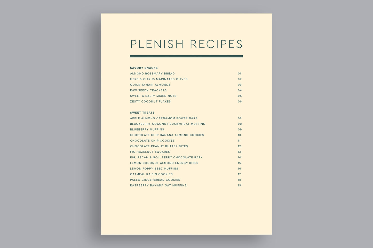 Plenish e cookbook - Volume 3 - Savory Snacks & Sweet Treats