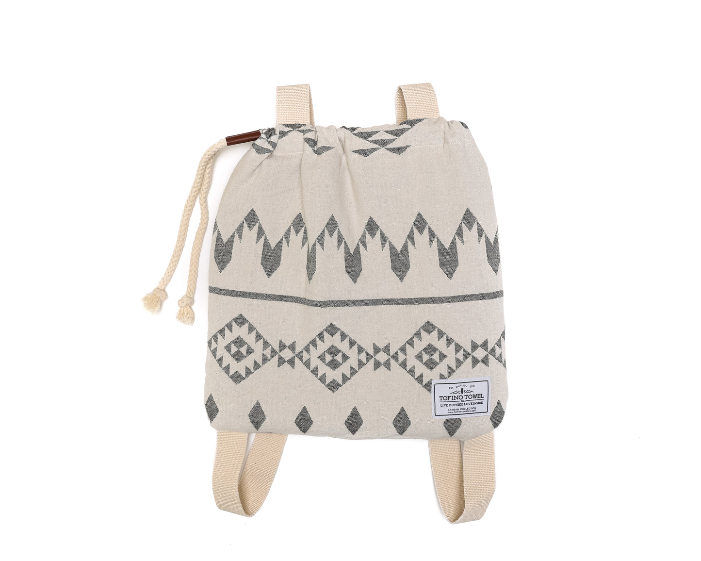 
                  
                    The Day Tripper Towel Backpack in Granite colour - on a white backdrop
                  
                