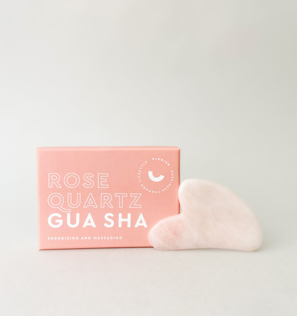 Rose Quartz Gua Sha Facial Tool with Pink Box