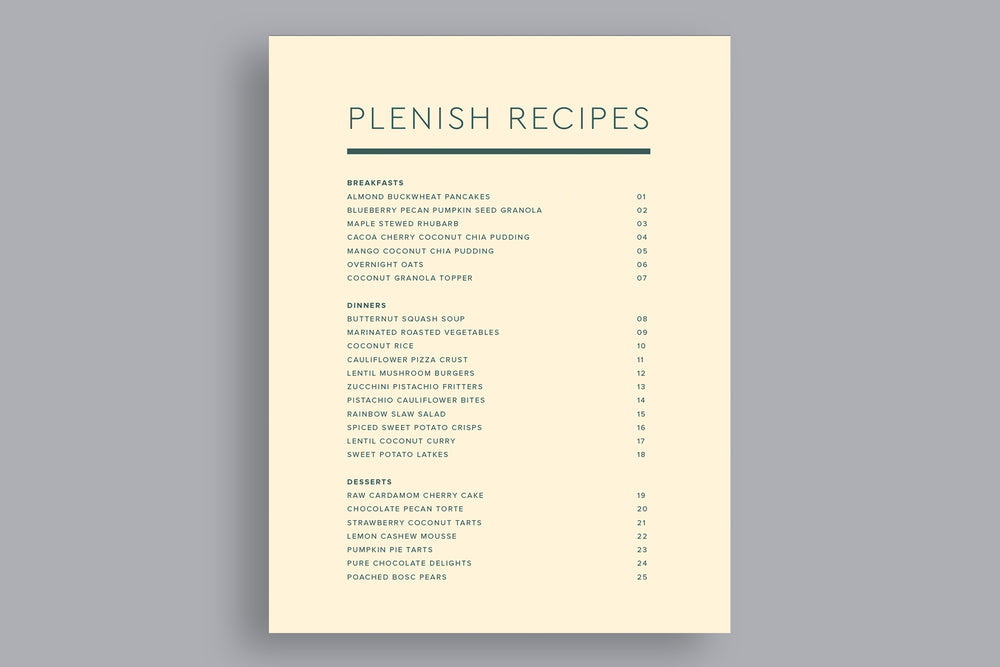 
                  
                    Plenish e cookbook - Volume 1 - Breakfasts, Dinners & Desserts
                  
                