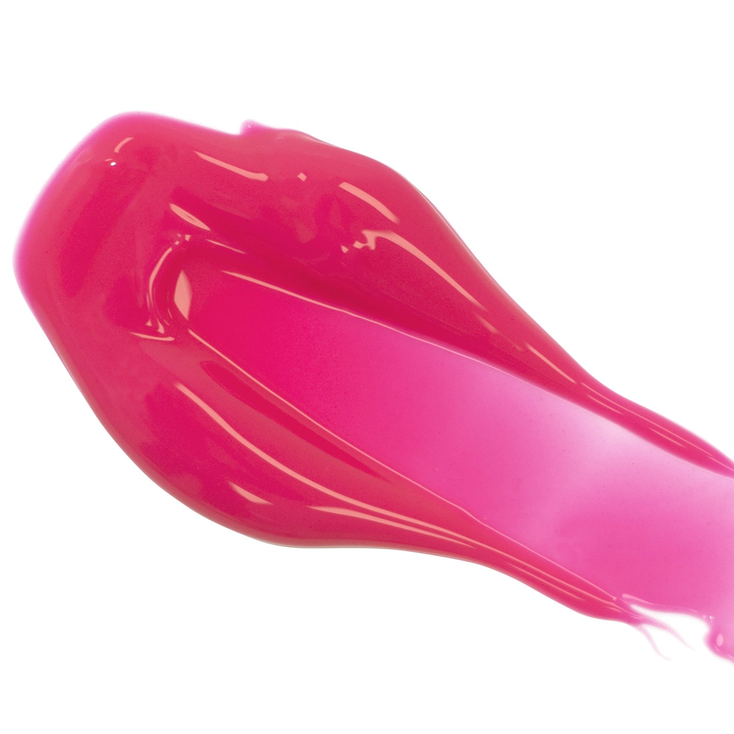 FitGlow Lip Serum - Liv - sheer magenta colour shown as a smear of lip serum on a white background